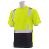 Erb Safety T-Shirt, Birdseye Mesh, Short Slv, Class 2, 9006SB, Hi-Viz Lime/Blk, MD 62400